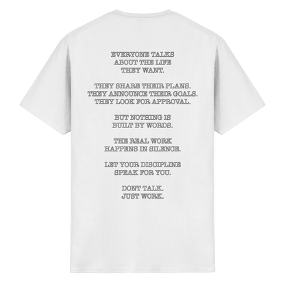 Don't Talk. Just Work. - Heavy Cotton T-Shirt