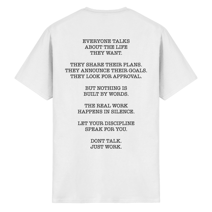 Don't Talk. Just Work. - Heavy Cotton T-Shirt